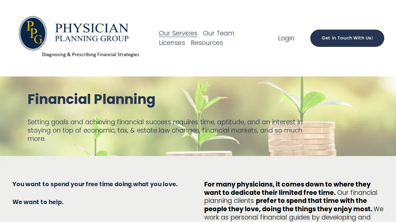 Physician Planning Group page