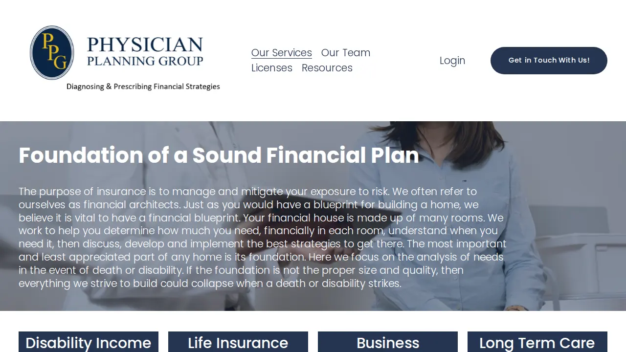 Physician Planning Group page