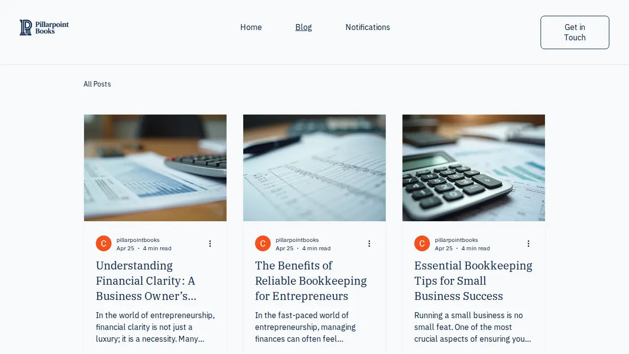 Pillarpoint Books page