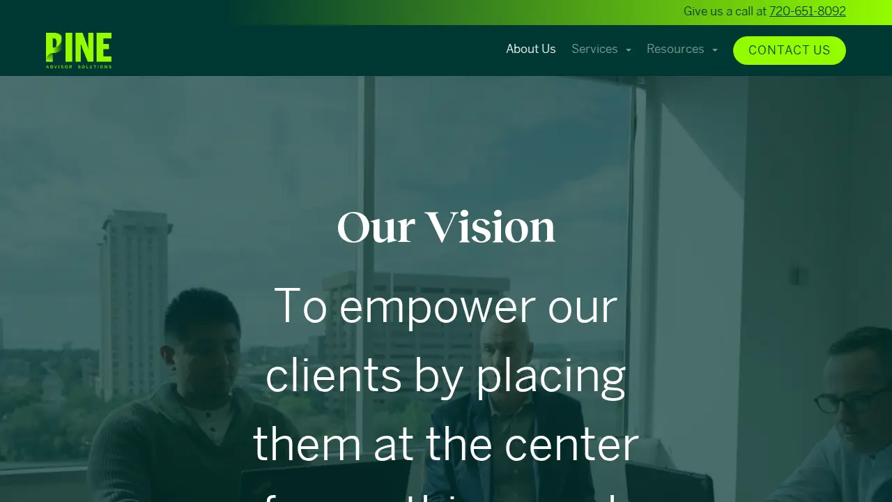 PINE Advisor Solutions page