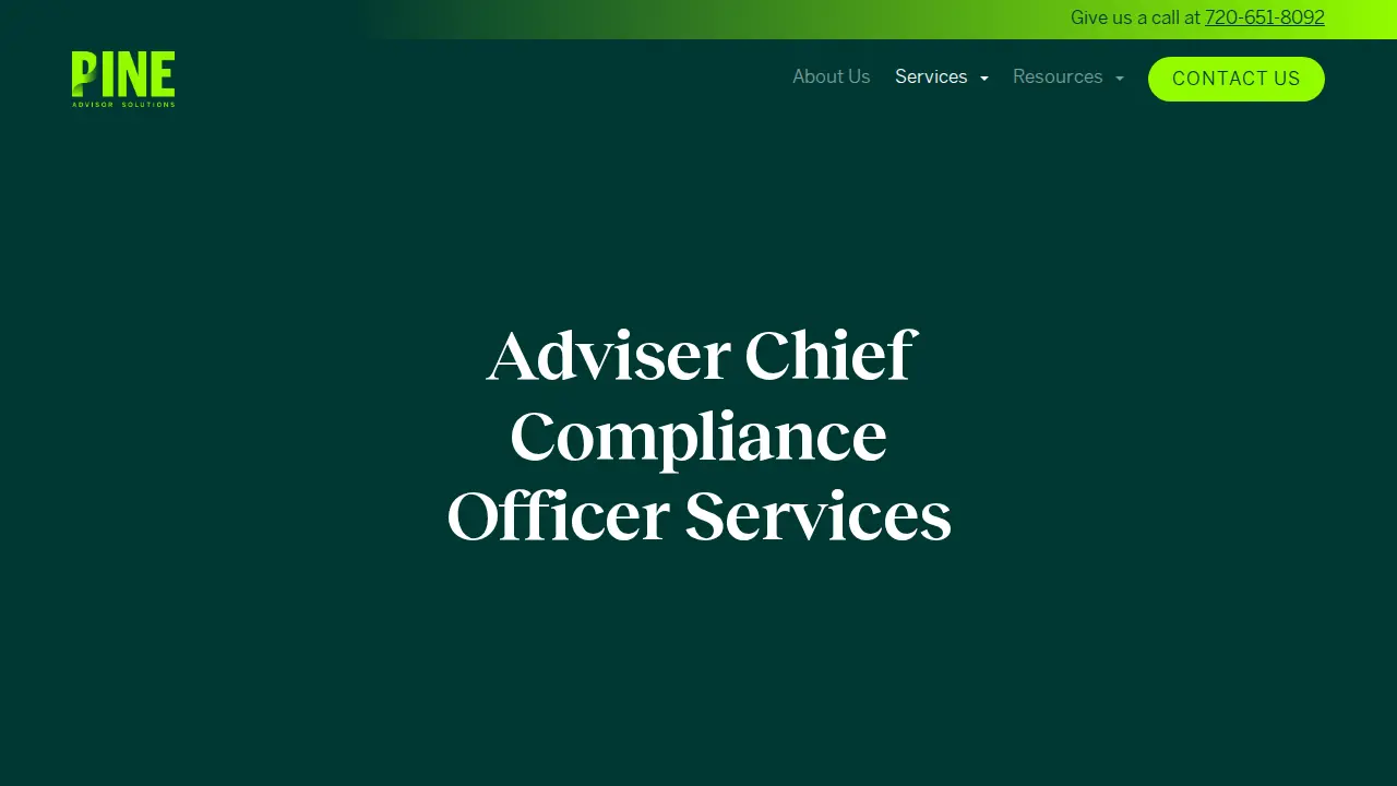 PINE Advisor Solutions page
