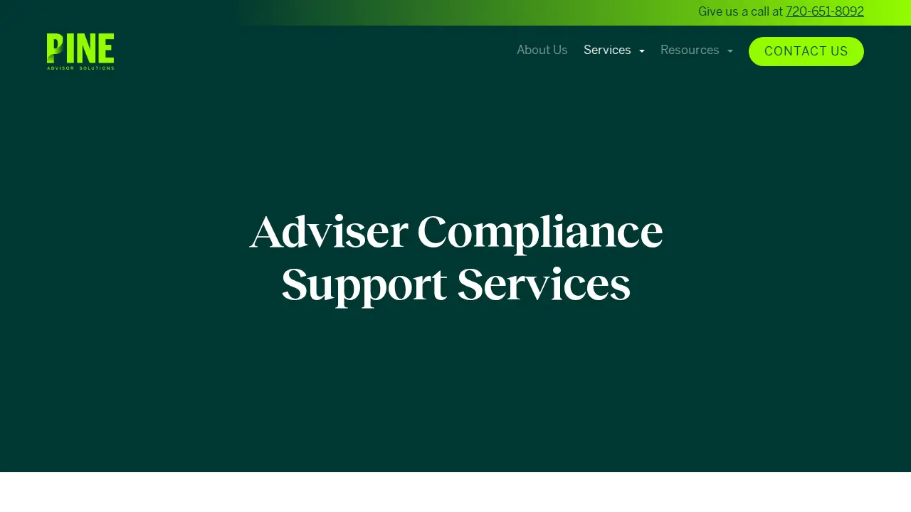 PINE Advisor Solutions page