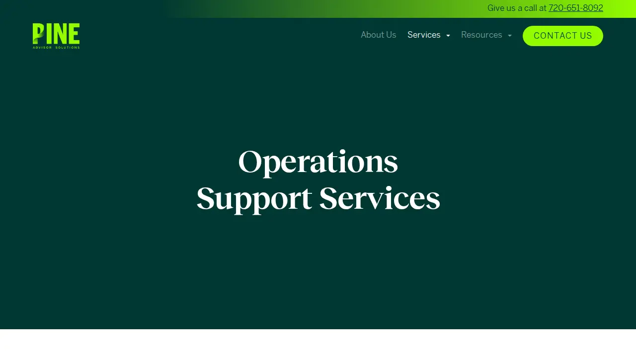 PINE Advisor Solutions page