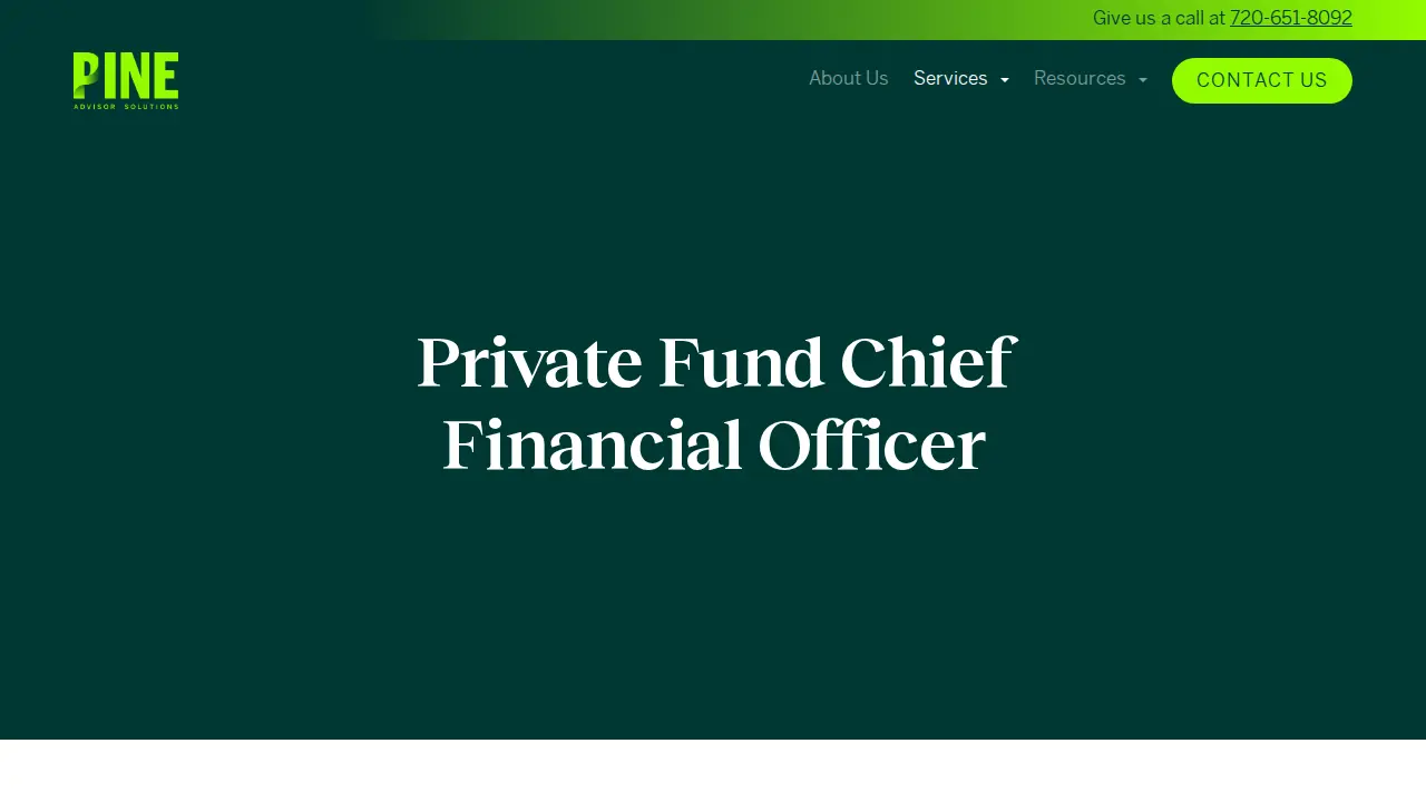 PINE Advisor Solutions page