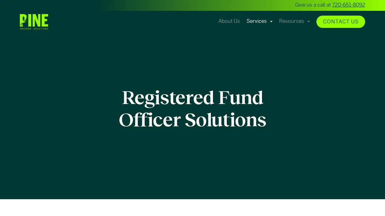 PINE Advisor Solutions page