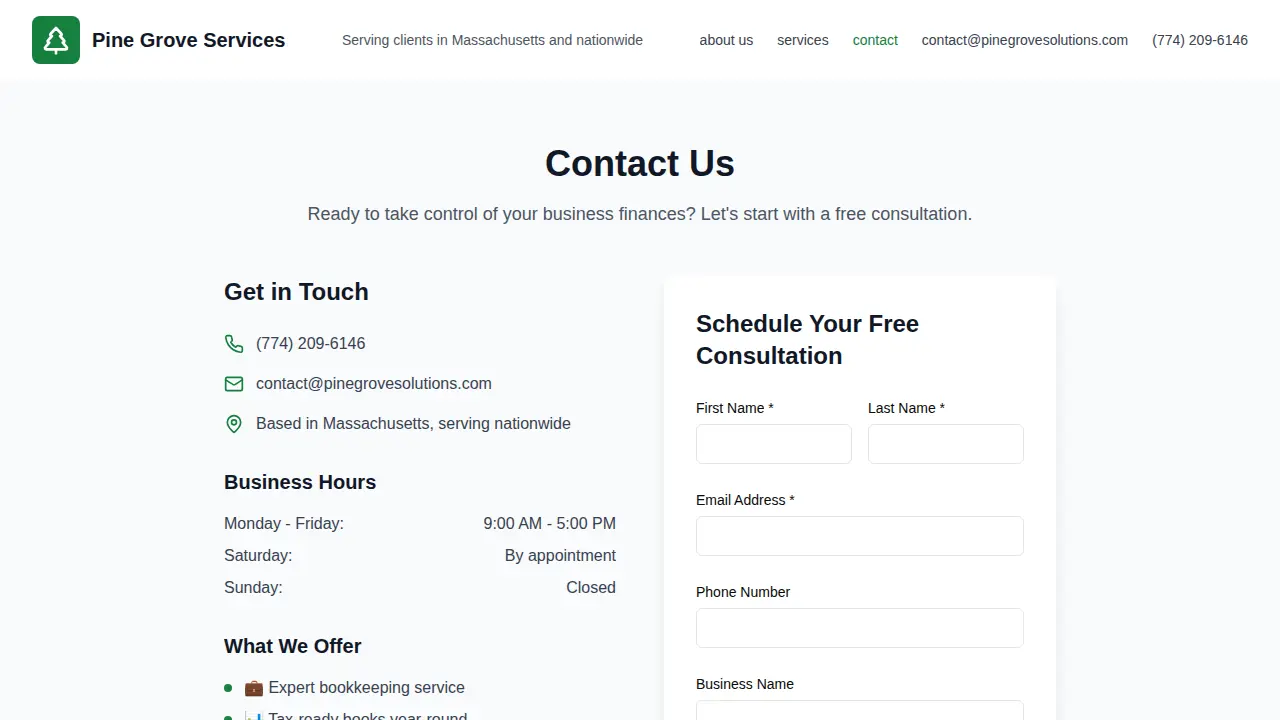 Pine Grove Services & Solutions LLC page