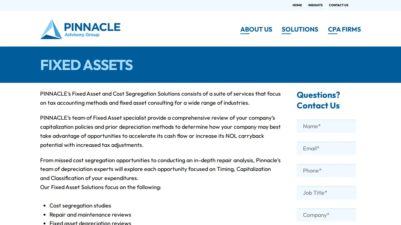 Pinnacle Advisory Group page