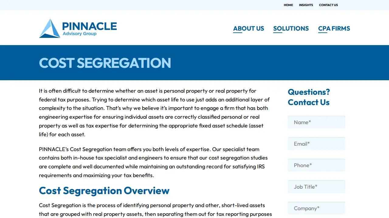 Pinnacle Advisory Group page