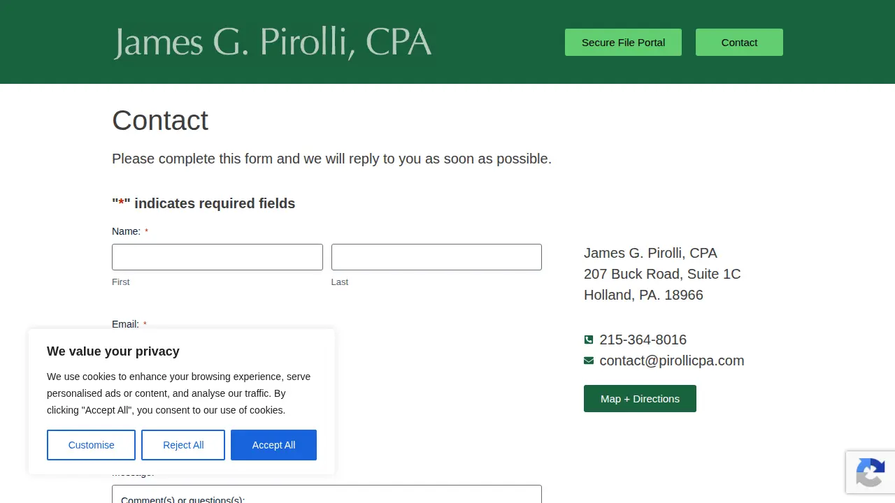 James G. Pirolli CPA page