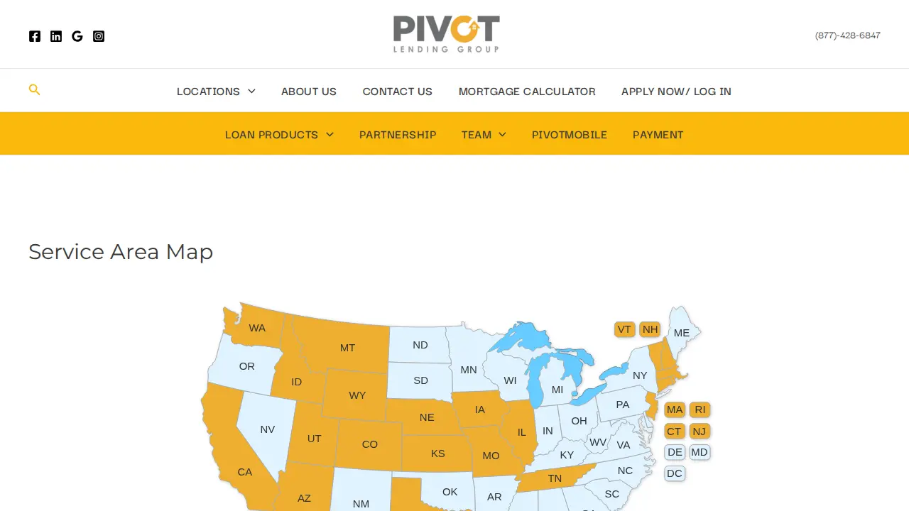 Pivot Lending Group page
