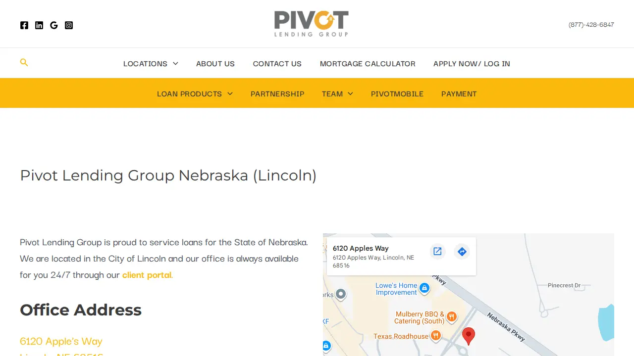 Pivot Lending Group page