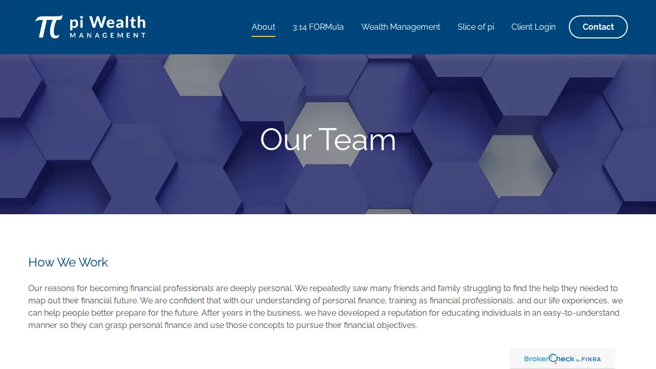 pi Wealth Management page