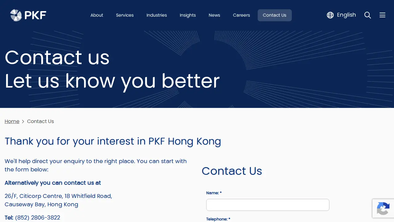 PKF Hong Kong page