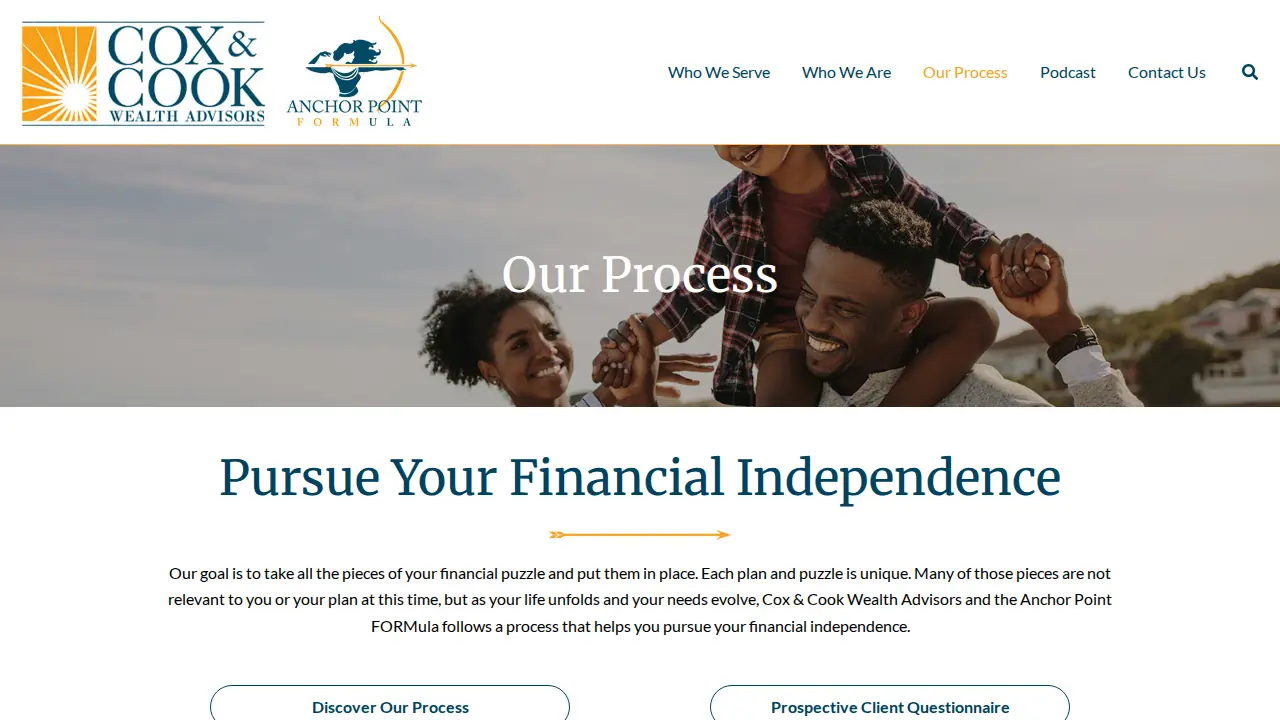 Cox & Cook Wealth Advisors page