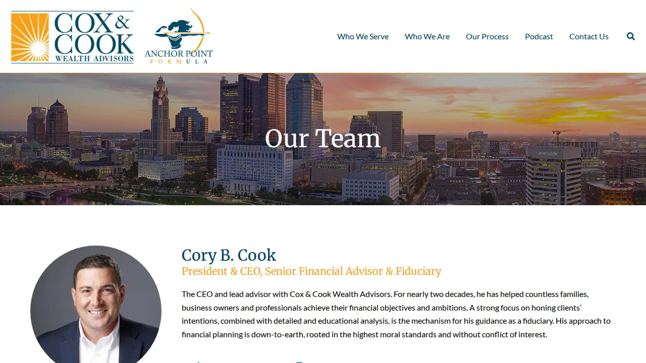 Cox & Cook Wealth Advisors page
