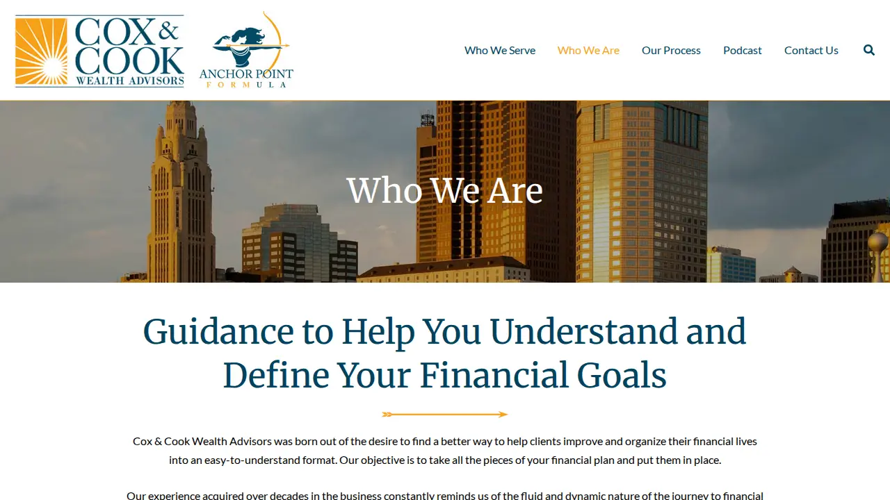 Cox & Cook Wealth Advisors page