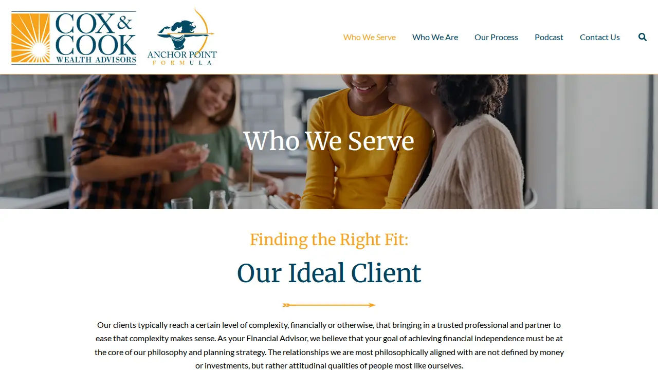 Cox & Cook Wealth Advisors page