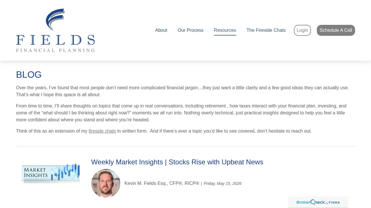 Fields Financial Planning page