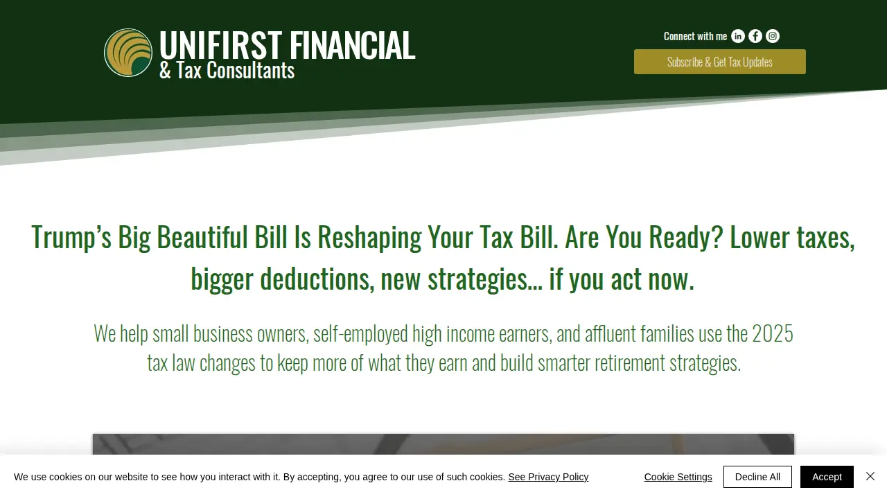 Unifirst Financial & Tax Consultants page