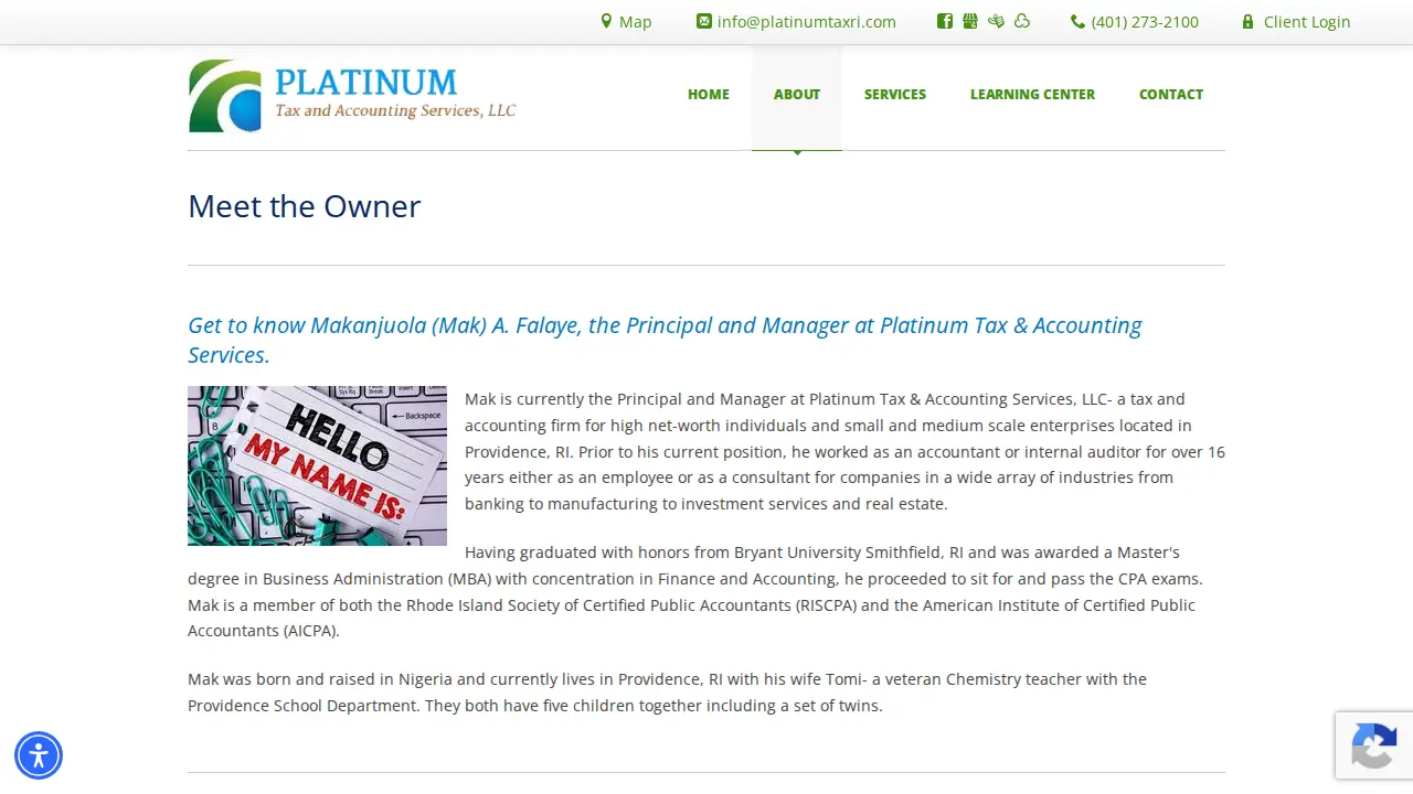 Platinum Tax & Accounting Services LLC page