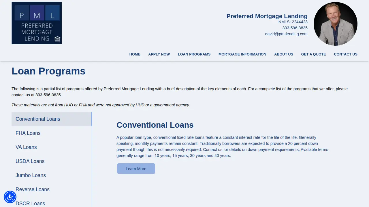 Preferred Mortgage Lending: David Hutton, Mortgage Broker page