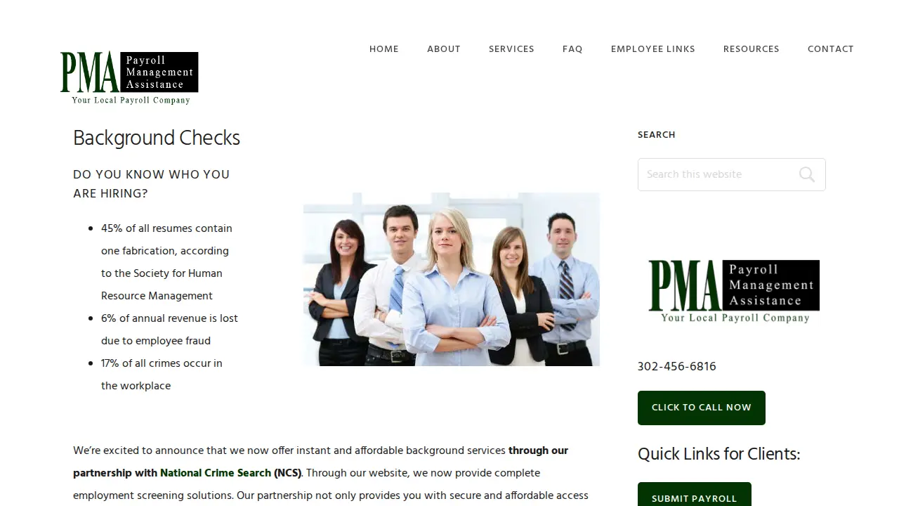 Payroll Management Assistance page