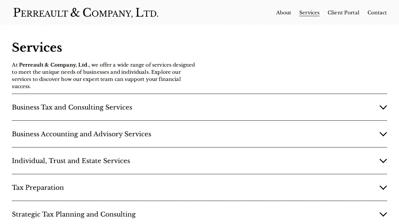 Perreault & Co Ltd page