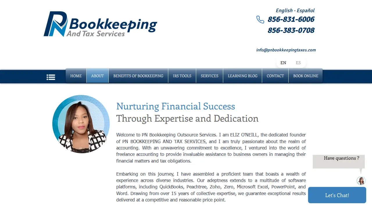 PN BOOKKEEPING AND TAX SERVICES LLC page