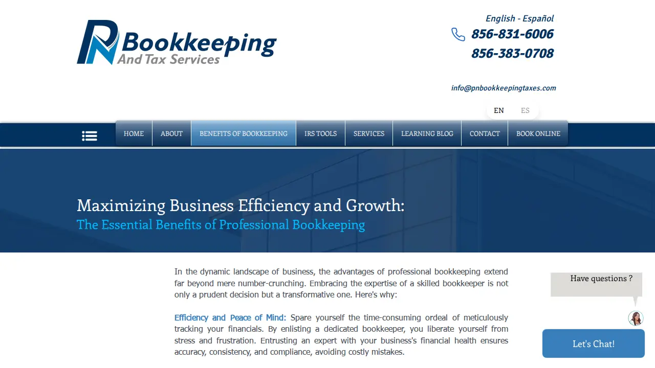 PN BOOKKEEPING AND TAX SERVICES LLC page