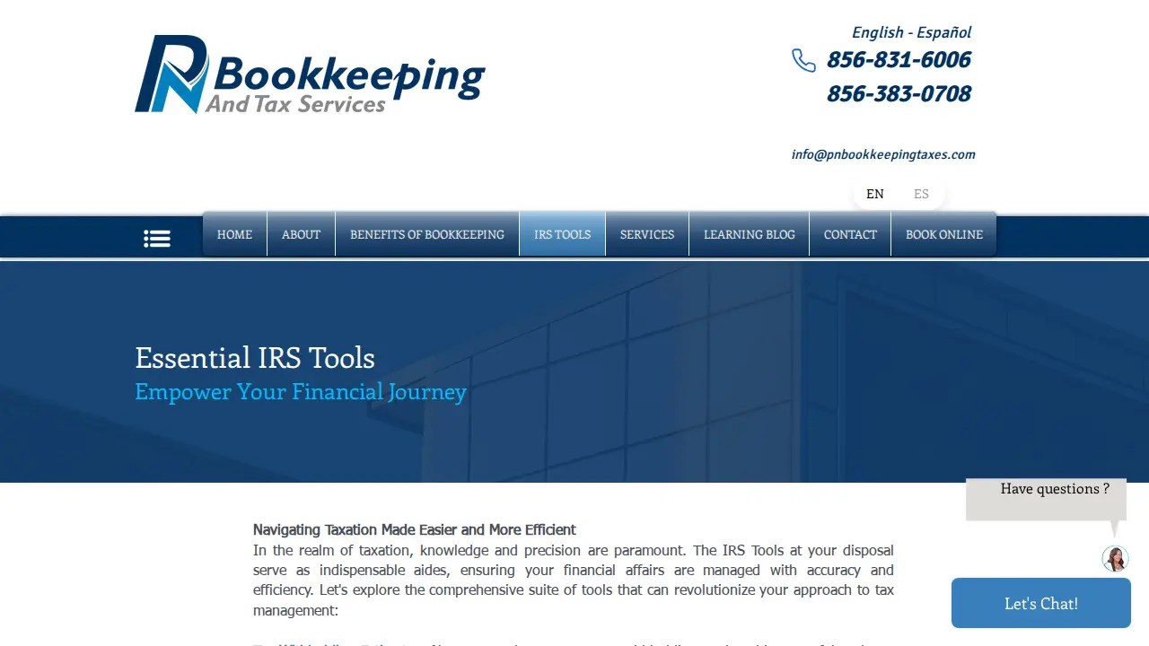 PN BOOKKEEPING AND TAX SERVICES LLC page
