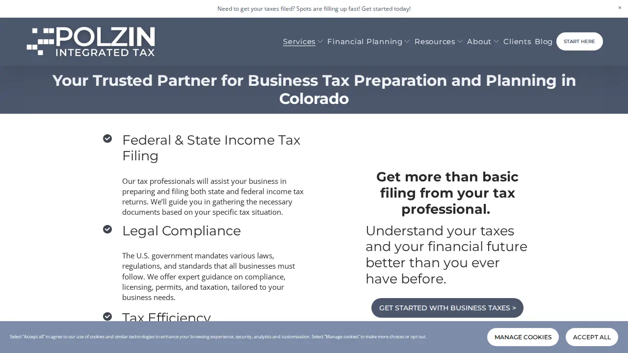 Polzin Tax & Business Advisors page