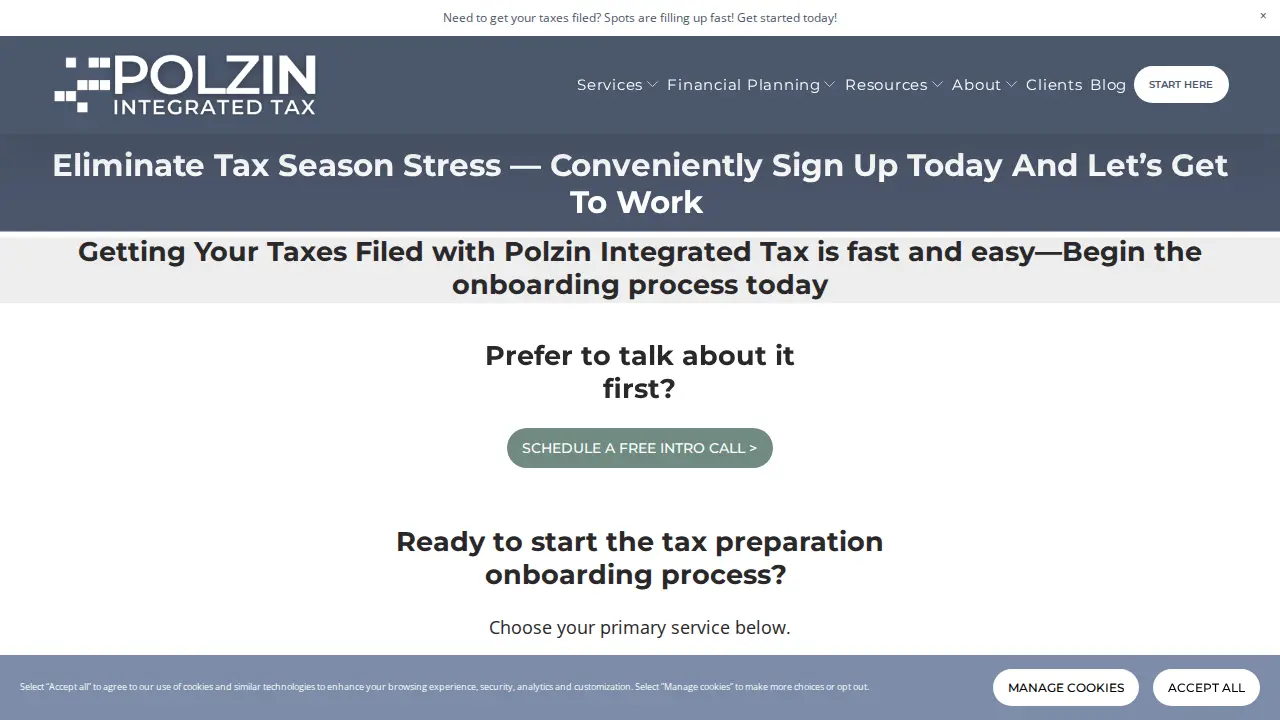 Polzin Tax & Business Advisors page