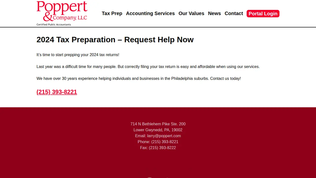Poppert & Company LLC CPA page