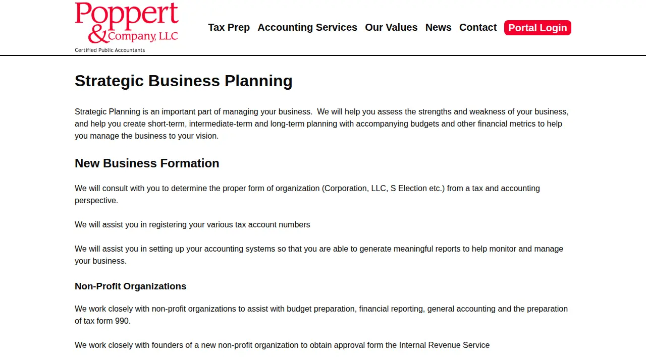 Poppert & Company LLC CPA page