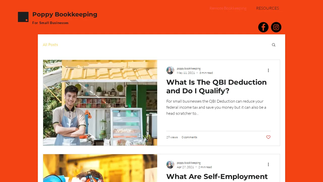 Poppy Bookkeeping page