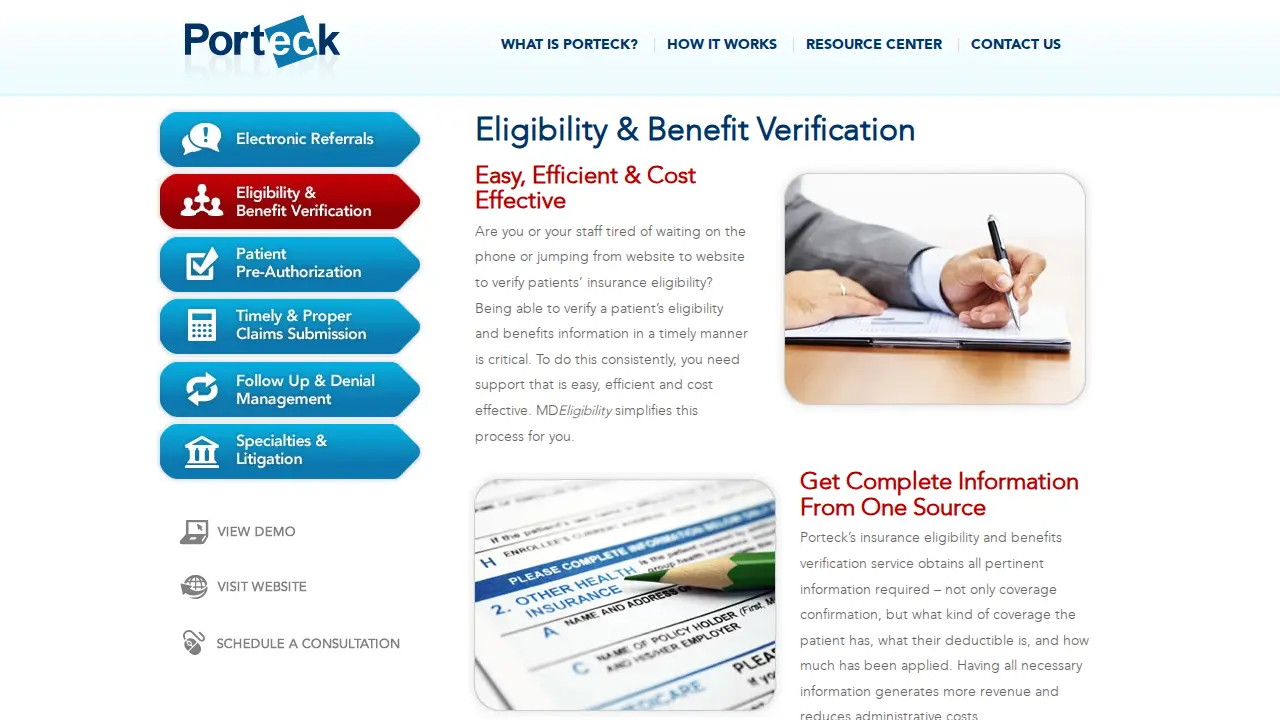 Porteck page