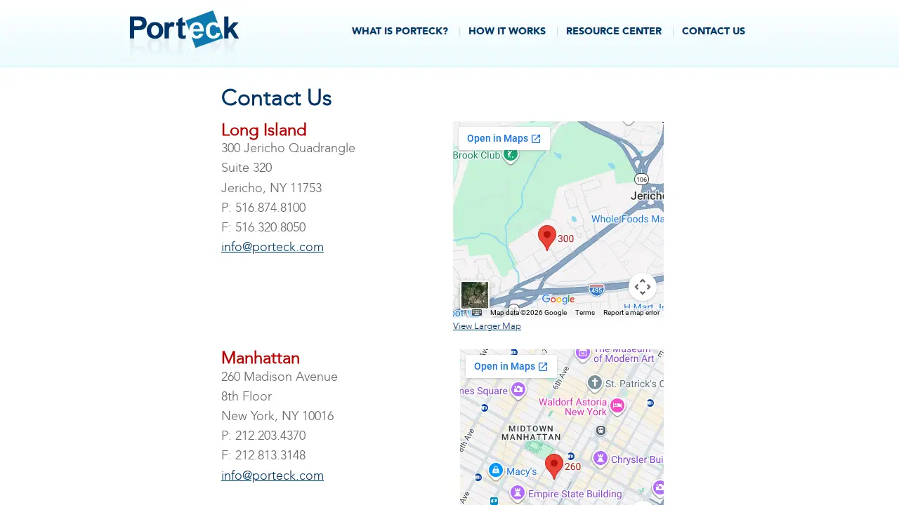 Porteck page