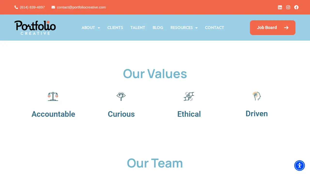 Portfolio Creative page