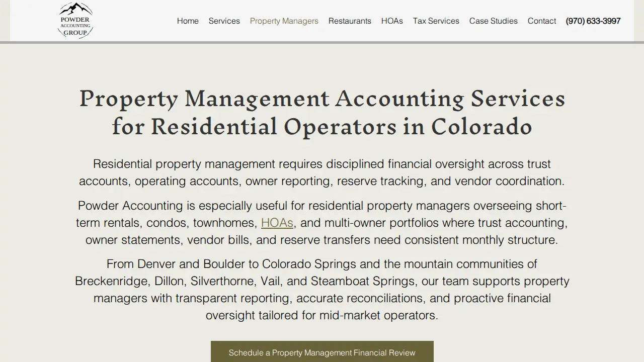 Powder Accounting Group page