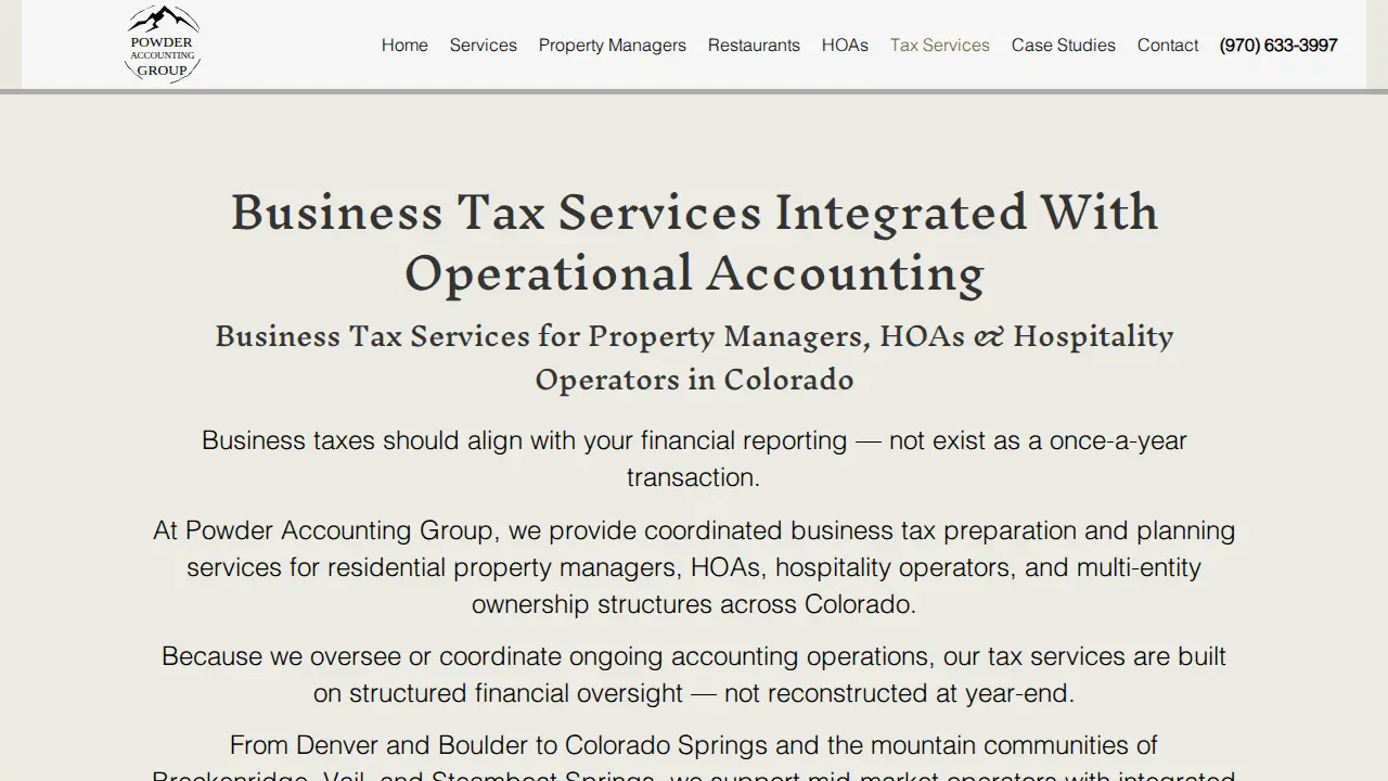 Powder Accounting Group page