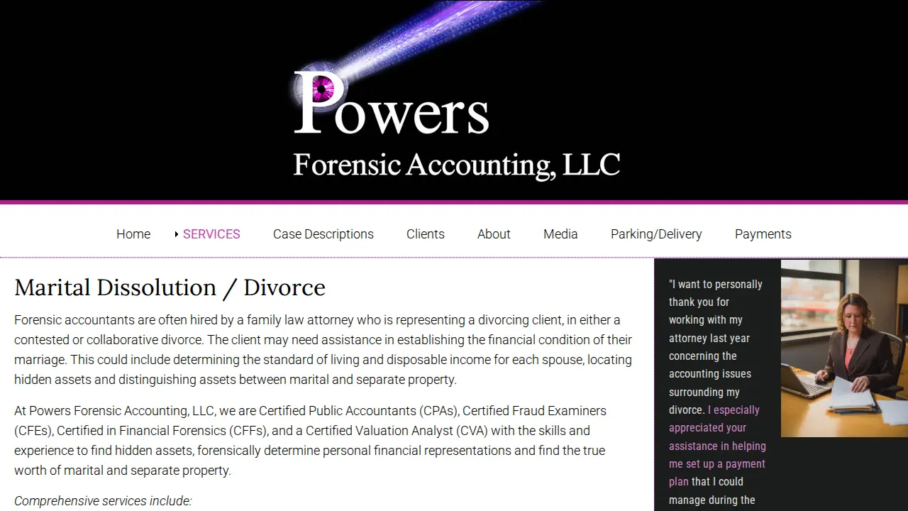 Powers Forensic Accounting LLC page