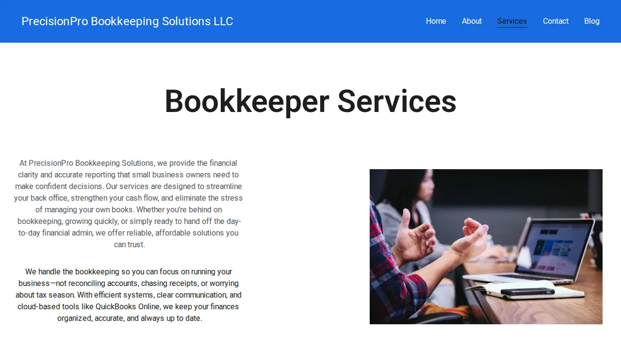 PrecisionPro Bookkeeping Solutions LLC page