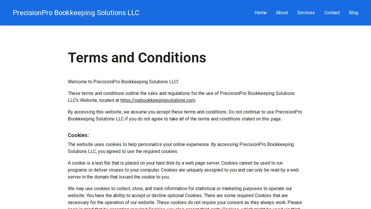 PrecisionPro Bookkeeping Solutions LLC page