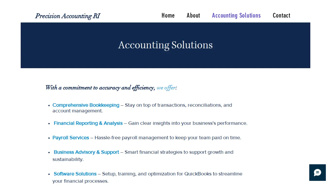 Precision Accounting page