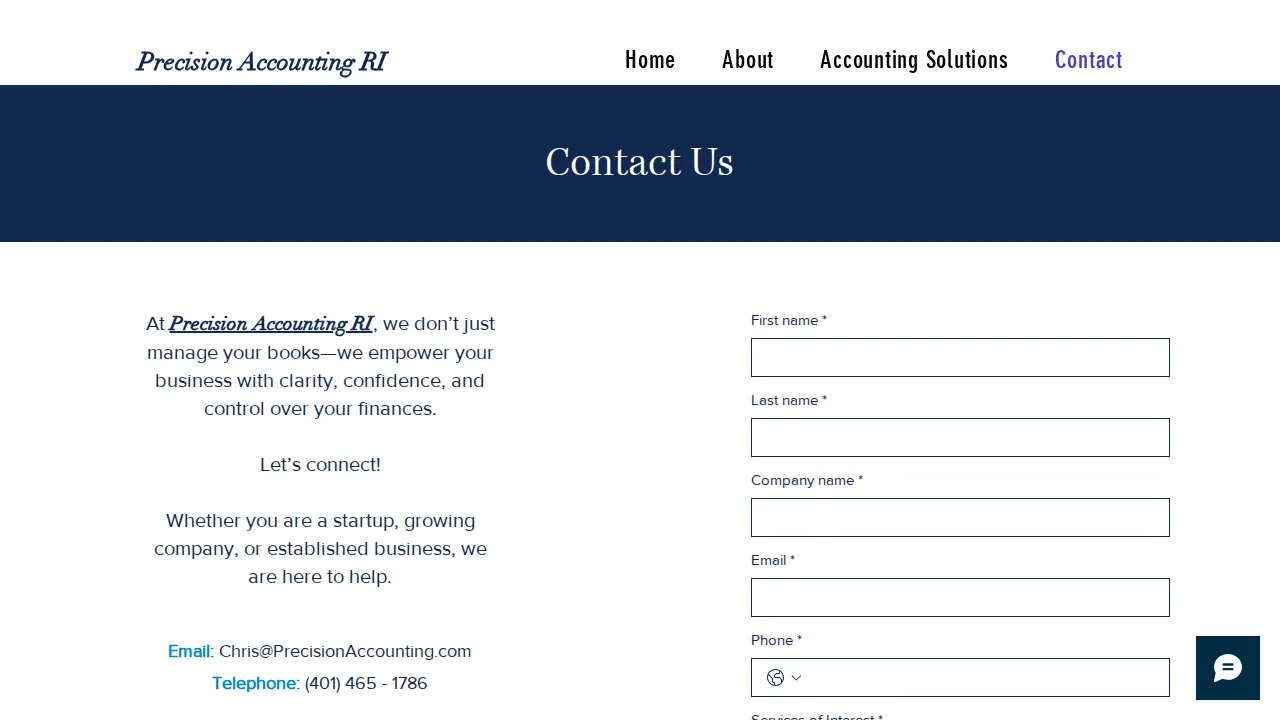 Precision Accounting page