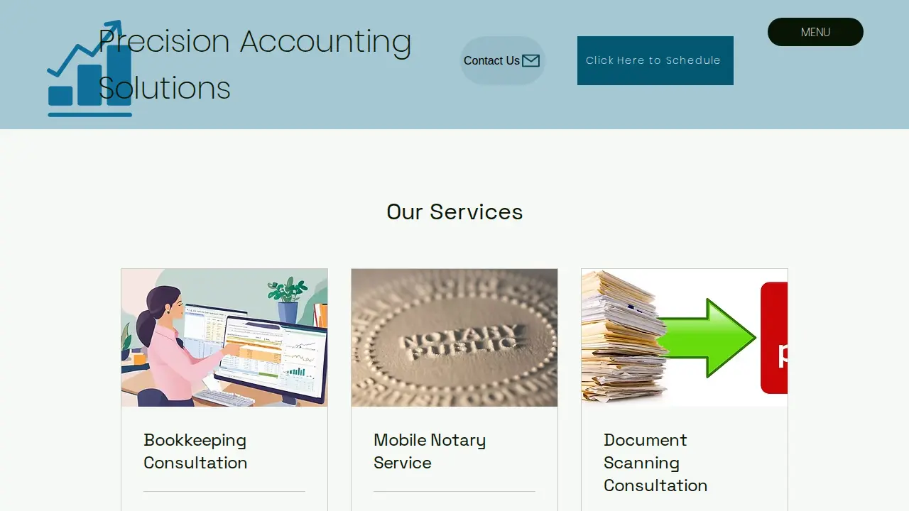 Precision Accounting Solutions page