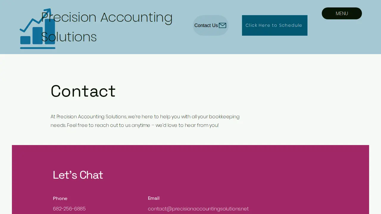 Precision Accounting Solutions page