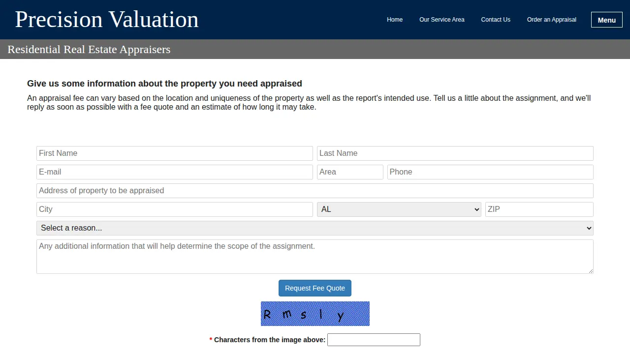 Precision Valuation page