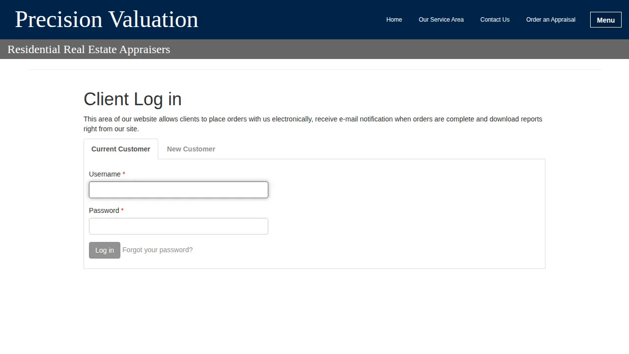 Precision Valuation page