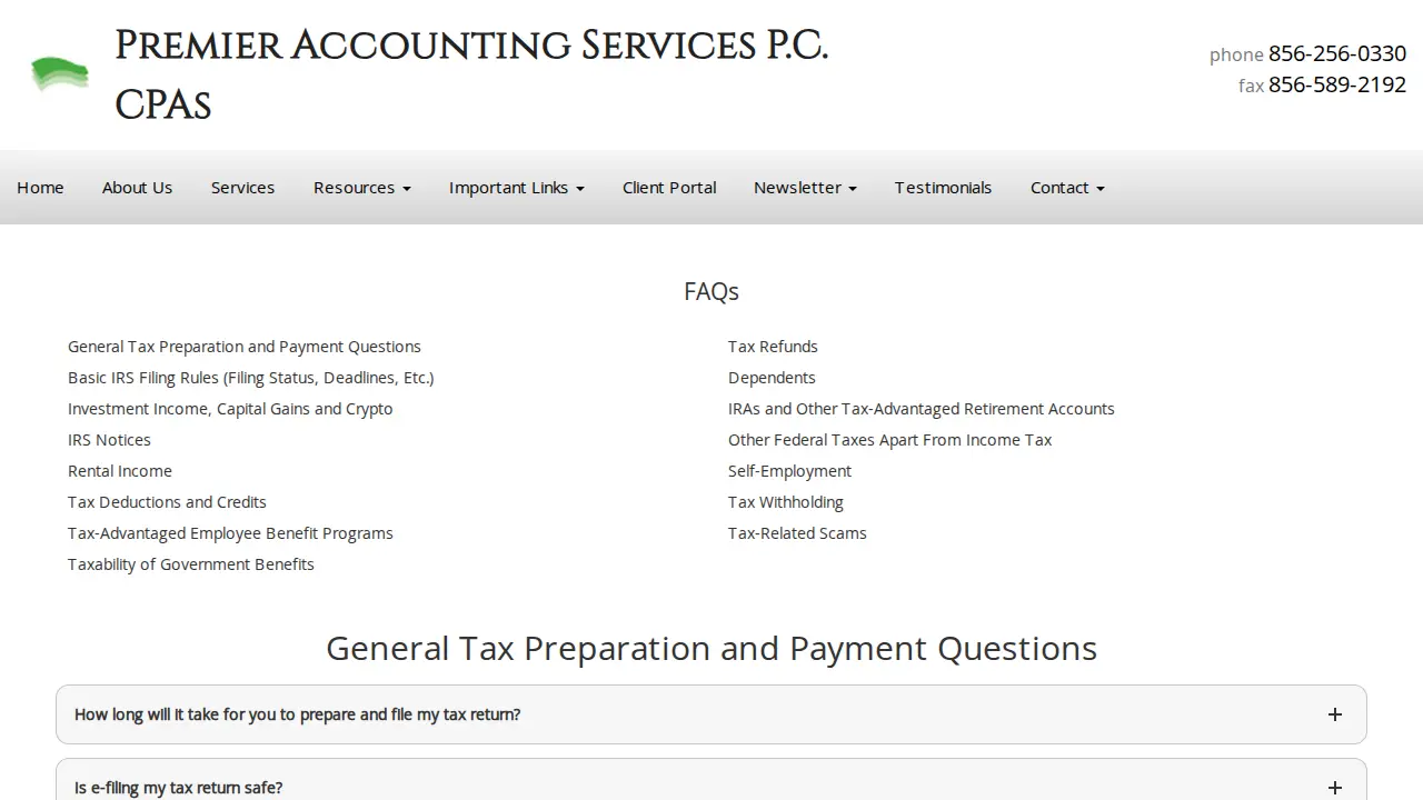 Premier Accounting Services Pc page